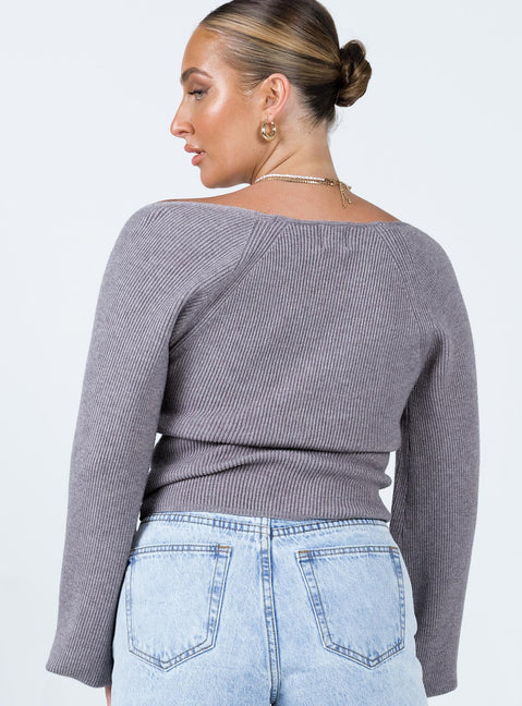Eliza Sweater Grey Princess Polly  Cropped 