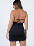 back view of model wearing Princess Polly Kenneth Mini Dress Black 