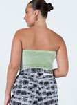 back view of model wearing Princess Polly Tinsley Top Green 