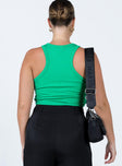 back view of model wearing Princess Polly Play The Game Tank Top Green 