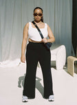 front view of model wearing Princess Polly Majid Pants Black Curve 