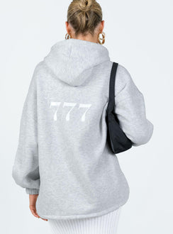 Angel Number 777 Hoodie Grey Princess Polly  long 