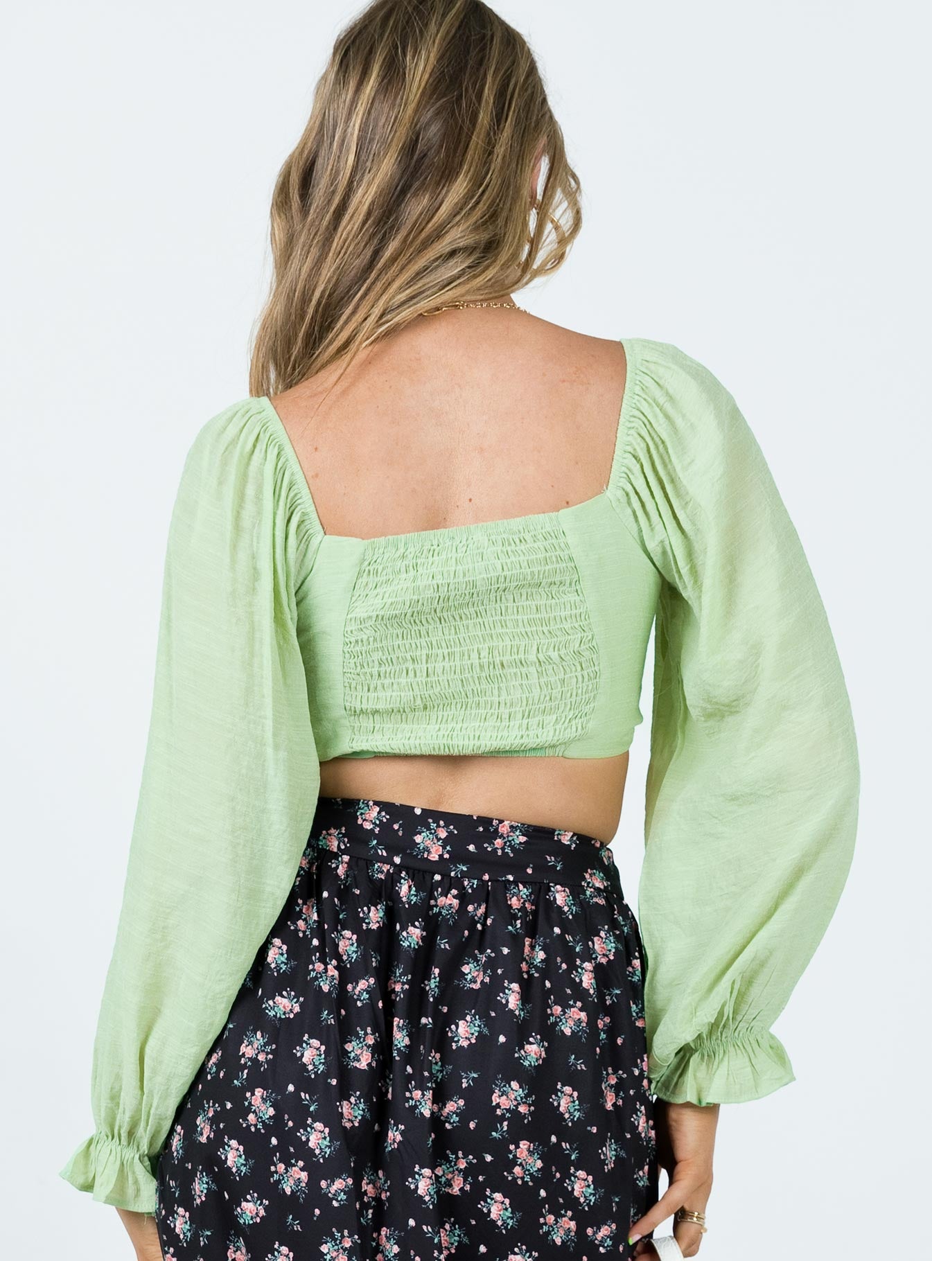 product Princess Polly Sleeveless Crew Neck  Madigan Long Sleeve Top Green