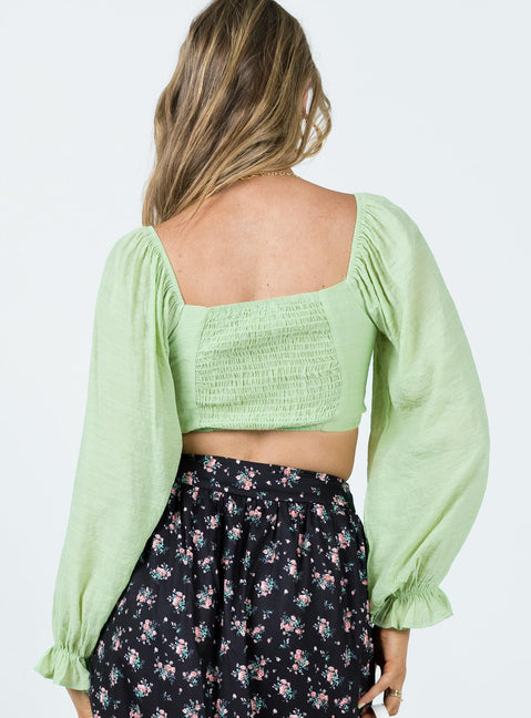 product Princess Polly Sleeveless Crew Neck  Madigan Long Sleeve Top Green