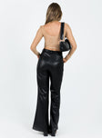 Front view of model wearing  front Princess Polly  Road Trip Pants Black