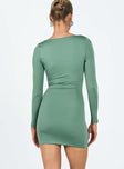 product Princess Polly High Neck  Brewer Long Sleeve Mini Dress Green