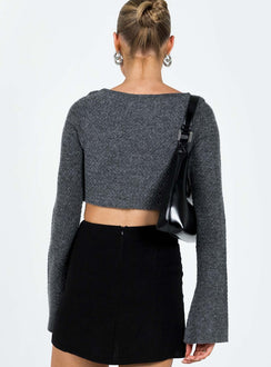 product Princess Polly Full Sleeves Full Sleeves Scoop Neck Scoop Neck  Carmel Bolero Top Charcoal