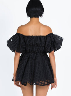 product Princess Polly Asymmetric Neckline  Pascali Mini Dress Black