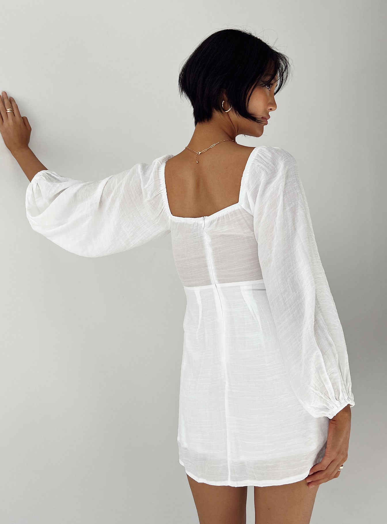 product Princess Polly Asymmetric Neckline Asymmetric Neckline  Warra Mini Dress White