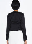 product Princess Polly Full Sleeves Asymmetric Neckline  Hunton Long Sleeve Top Black