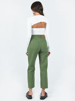 product Princess Polly High Waisted  Leta Straight Leg Denim Jeans Khaki