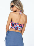 back view of model wearing Princess Polly Vivianne Top Multi Sleeveless V-Neck 