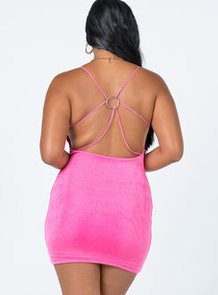 back view of model wearing Princess Polly Day By Day Mini Dress Pink 