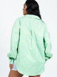 product Princess Polly Full Sleeves V-Neck  Swindon Shirt Green Stripe