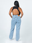 back view of model wearing Princess Polly Nugal Ripped Denim Jeans Mid Rise 