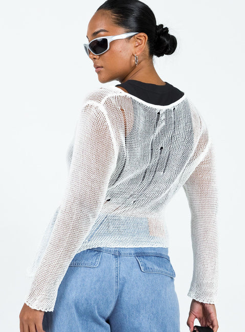 Sweeney Sweater White Princess Polly  Cropped 