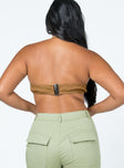 back view of model wearing Princess Polly Harlem Top Beige 