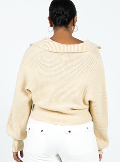 Quinten Sweater Cream Princess Polly  Cropped 