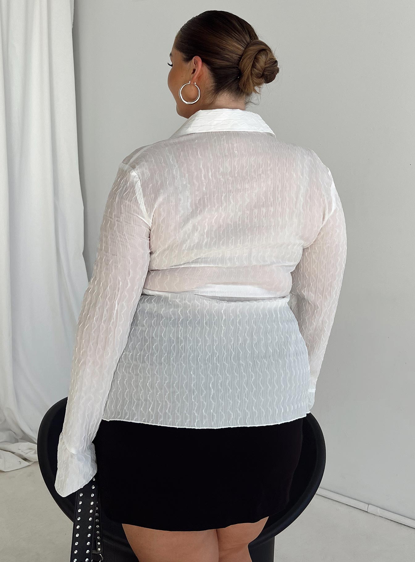 product Princess Polly Full Sleeves High Neck  Chrisley Shirt White Curve