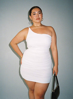 product Princess Polly Asymmetric Neckline  Jocasta Mini Dress White Curve