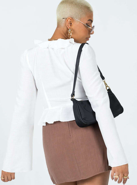 product Princess Polly Full Sleeves Scoop Neck  Sherwood Long Sleeve Top White