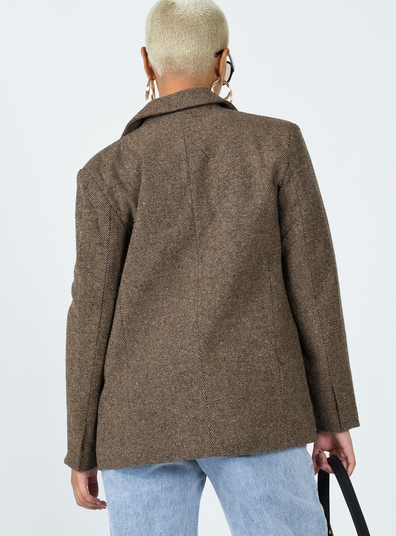 Blazer  100% polyester  Stripe print  Lapel collar  Button front fastening  Faux chest pocket  Twin hip pockets  Satin lined 