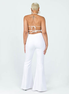 back view of model wearing Princess Polly Dayton Pants White 