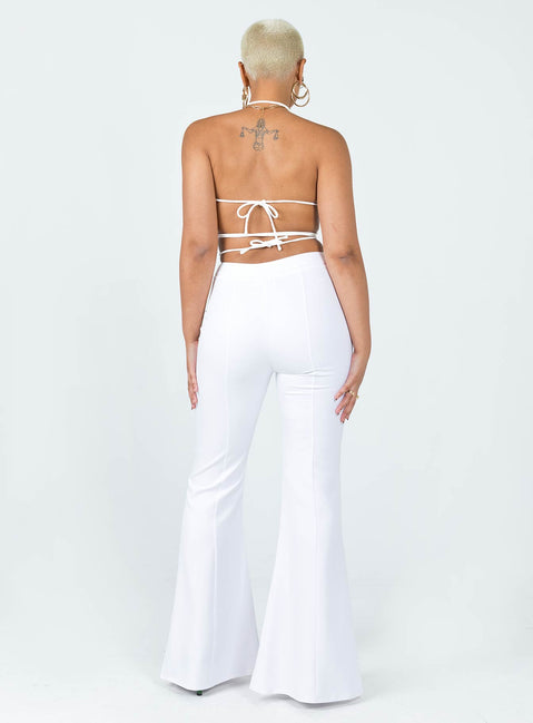 back view of model wearing Princess Polly Dayton Pants White 