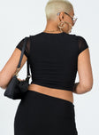 back view of model wearing Princess Polly Bold Move Top Black 