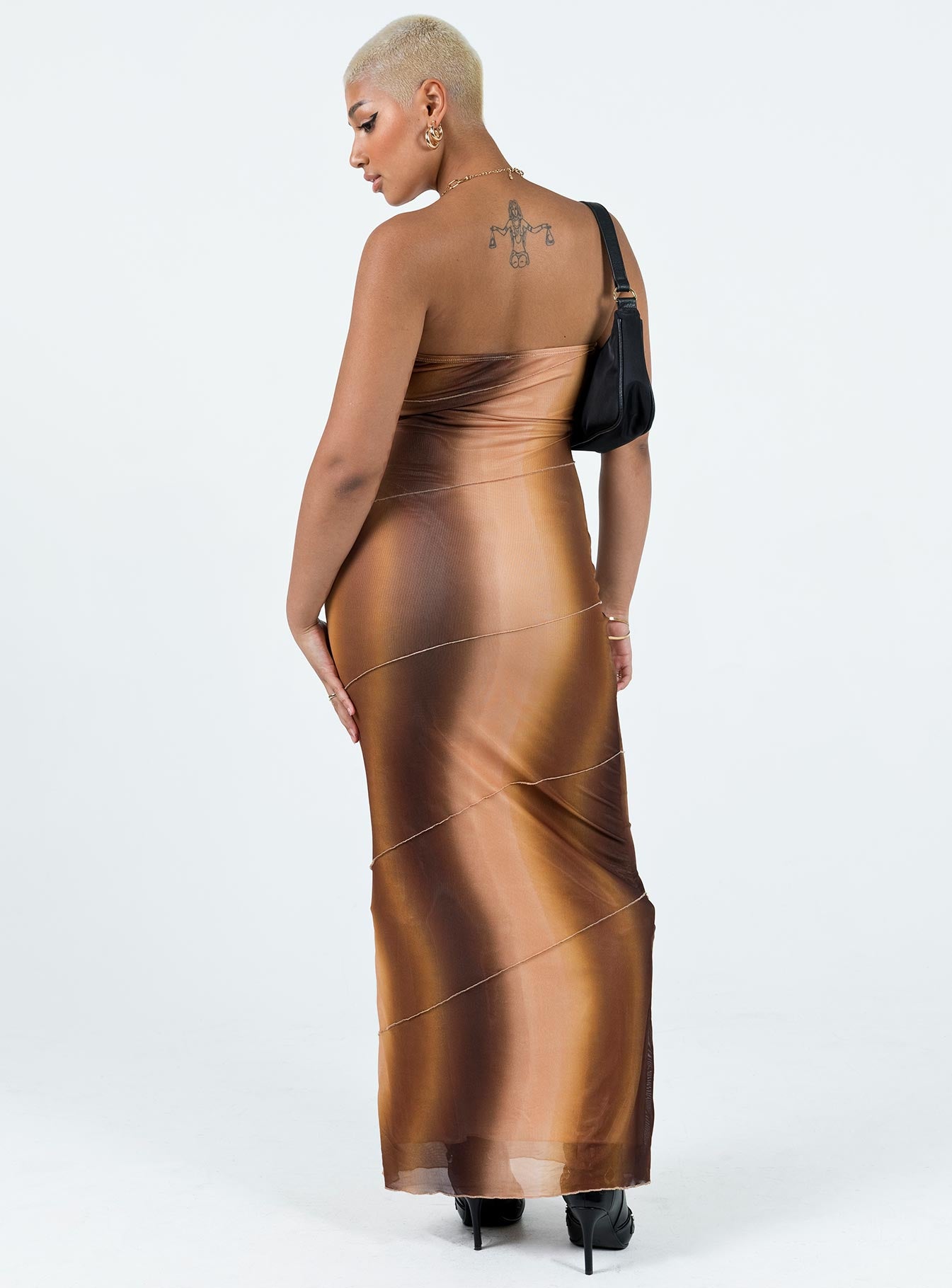 product Princess Polly Asymmetric Neckline  Luela Maxi Dress Brown