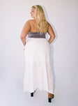 Front view of model wearing  front Raven Mid Rise Maxi Skirt White Curve Princess Polly  Midi Skirts 