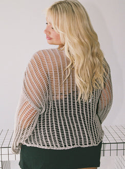 The Kennedy Sweater Beige Curve Princess Polly  Cropped 