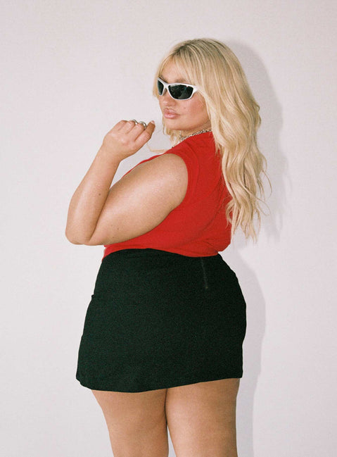 product Madison Mini Skirt Black Curve Princess Polly  Mini Skirts 