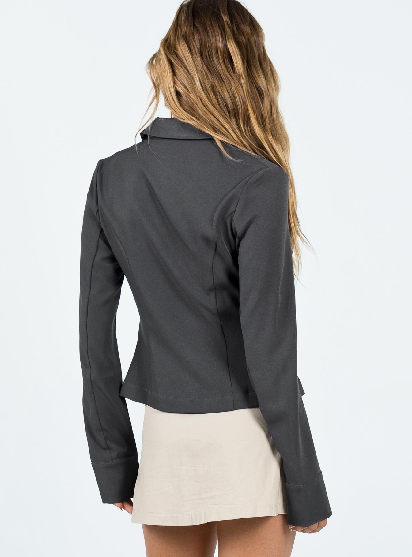 product Princess Polly Full Sleeves High Neck  Archer Shirt Slate