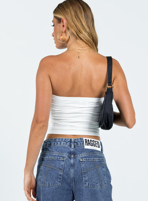 product Princess Polly Sleeveless Asymmetric Neckline  Jasmyne Tube Top White