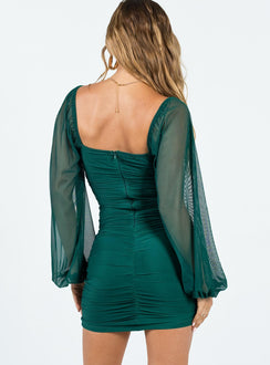 product Princess Polly Crew Neck  Corbett Long Sleeve Mini Dress Teal