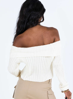 Rossetto Knit Sweater White Princess Polly  Cropped 