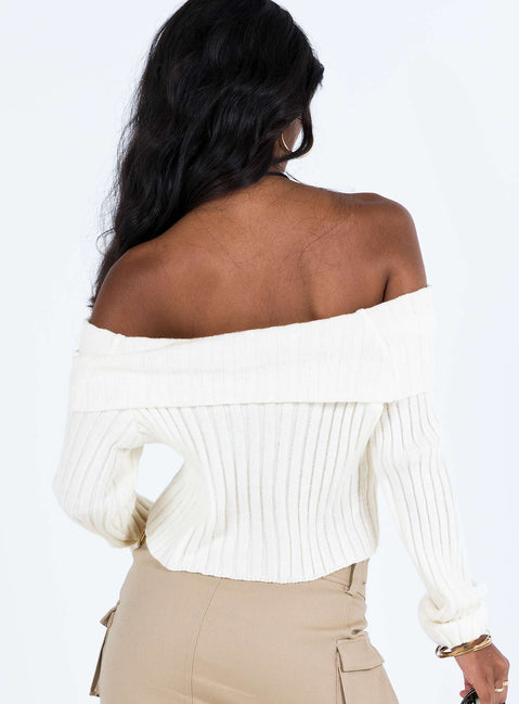 Rossetto Knit Sweater White Princess Polly  Cropped 