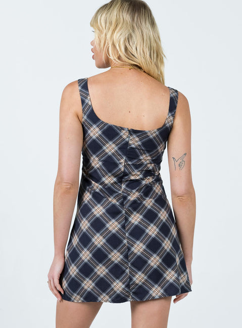 product Princess Polly Crew Neck  Motel Mehra Dress Check Black