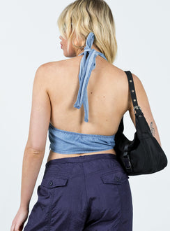 product Princess Polly Sleeveless V-Neck  Motel Nanda Top Denim Stone Wash Blue