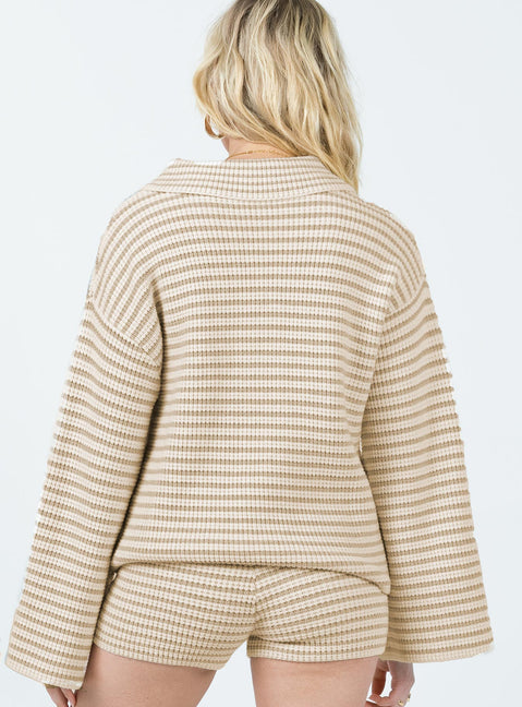Willbar Oversized Sweater White / Beige Princess Polly  Cropped 
