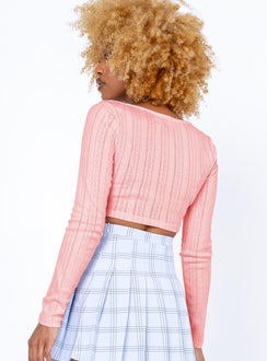 back view of model wearing Princess Polly Delma Top Pink 