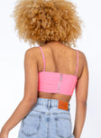 back view of model wearing Princess Polly Amoura Top Pink 