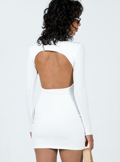 product Princess Polly High Neck  Kahlea Long Sleeve Mini Dress White