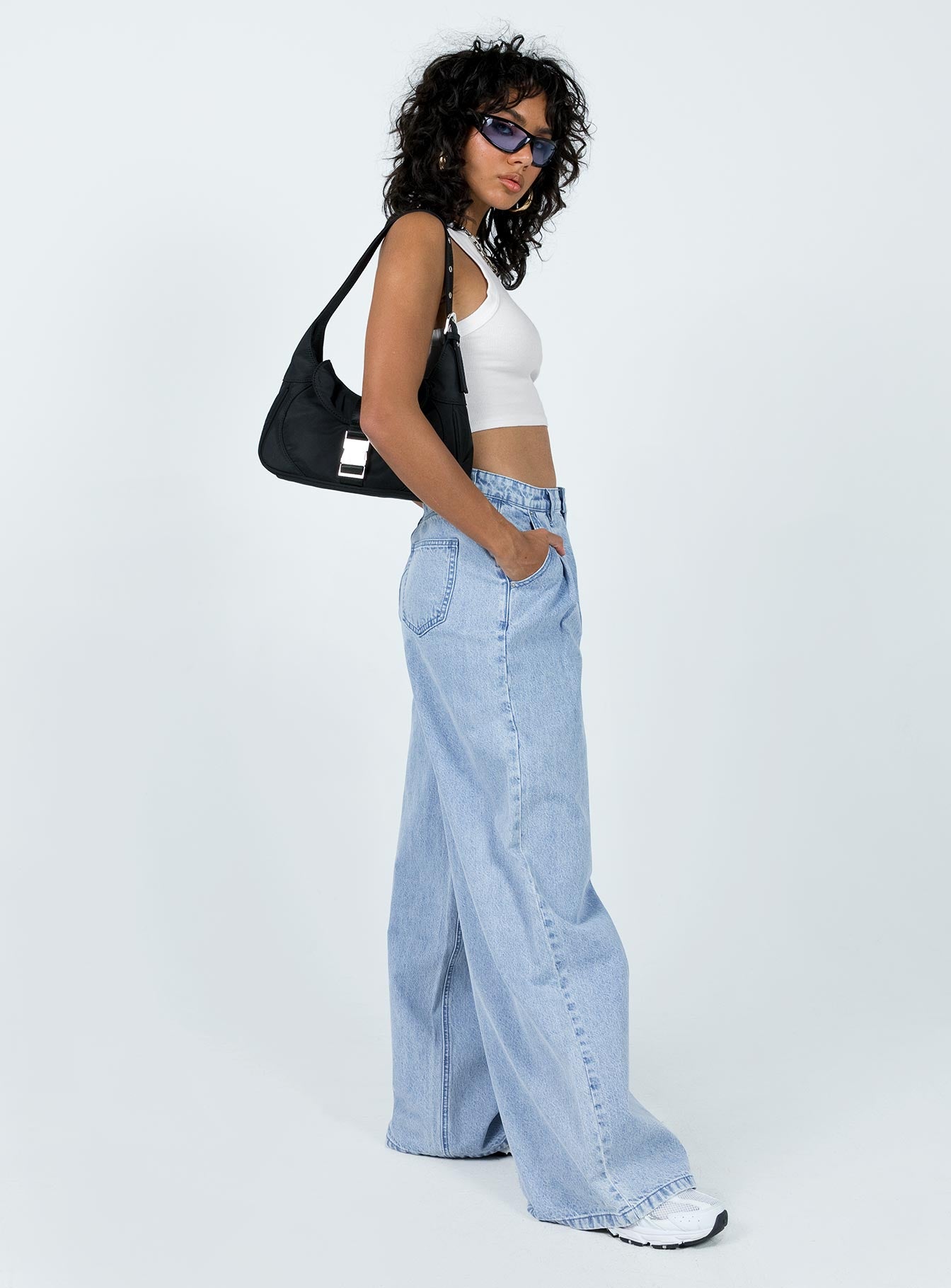 product Princess Polly High Waisted  Bakali Wide Leg Jeans Light Wash