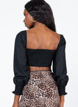 back view of model wearing Princess Polly Bethel Top Black 