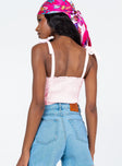 back view of model wearing Princess Polly Paxten Top Pink 