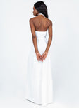 back view of model wearing Princess Polly Lincoln Maxi Dress White 