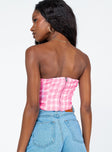 back view of model wearing Princess Polly Tamari Top Pink 