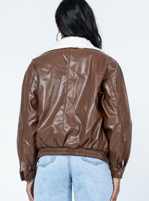 Jacket  100% PU  Faux leather material  Faux fur collar & lining  Zip front fastening  Elasticated waistband  Single-button cuff  Twin hip pockets  Fully lined 